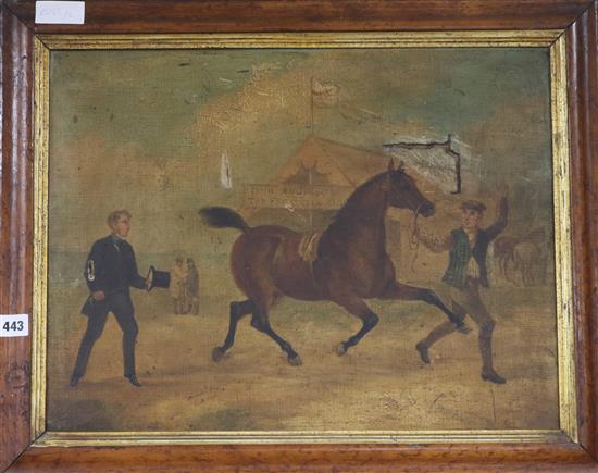 Victorian School oil on canvas, equestrian scene The Fox Green.... 40 x 52cm.